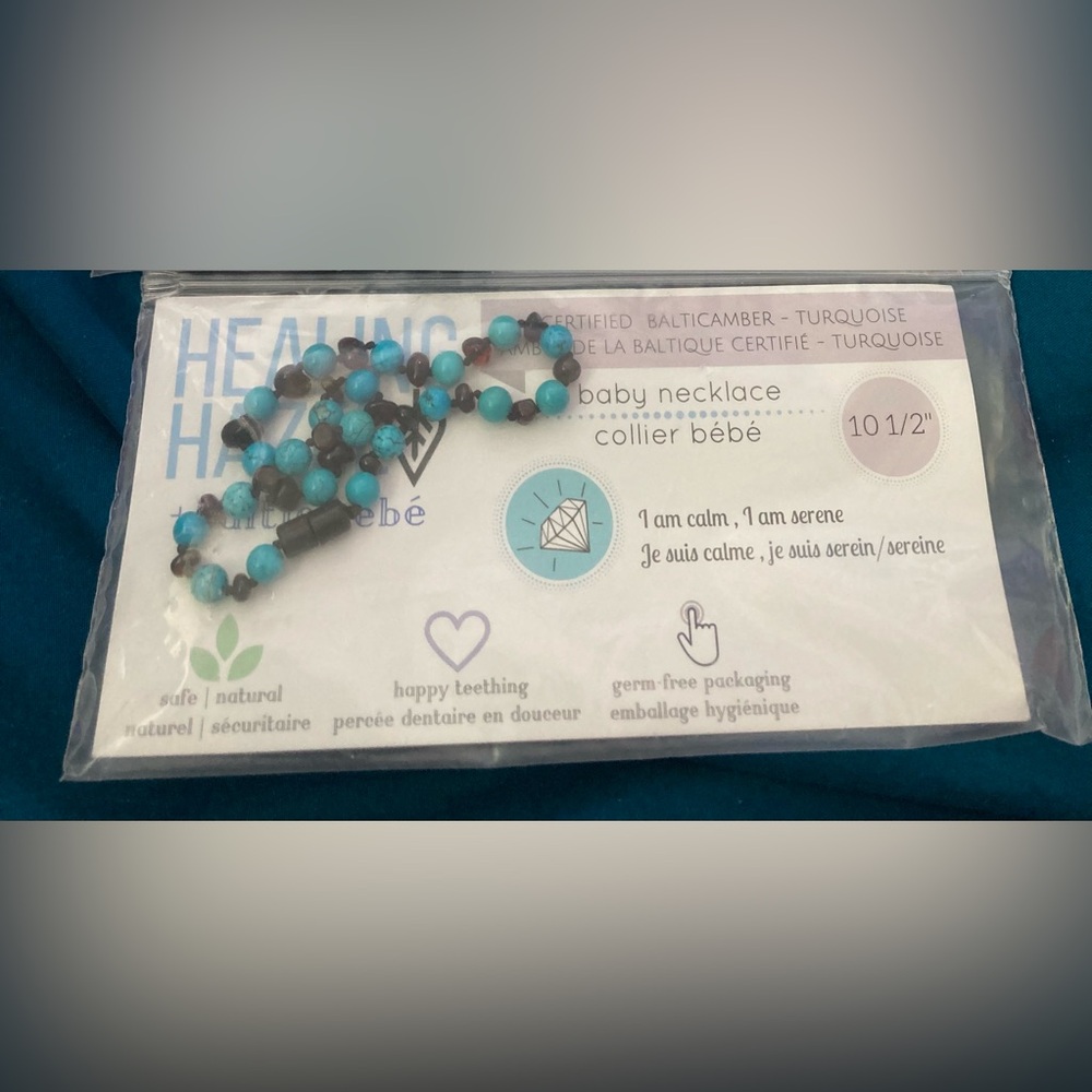 Turquoise and Brown Baby Necklace